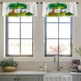 thumbnail image 3 of LALILO Kitchen Curtain Valance Color Rooster With Animals Farm Rod Pocket Window Curtain 52"x 18" Set of 2, 3 of 5