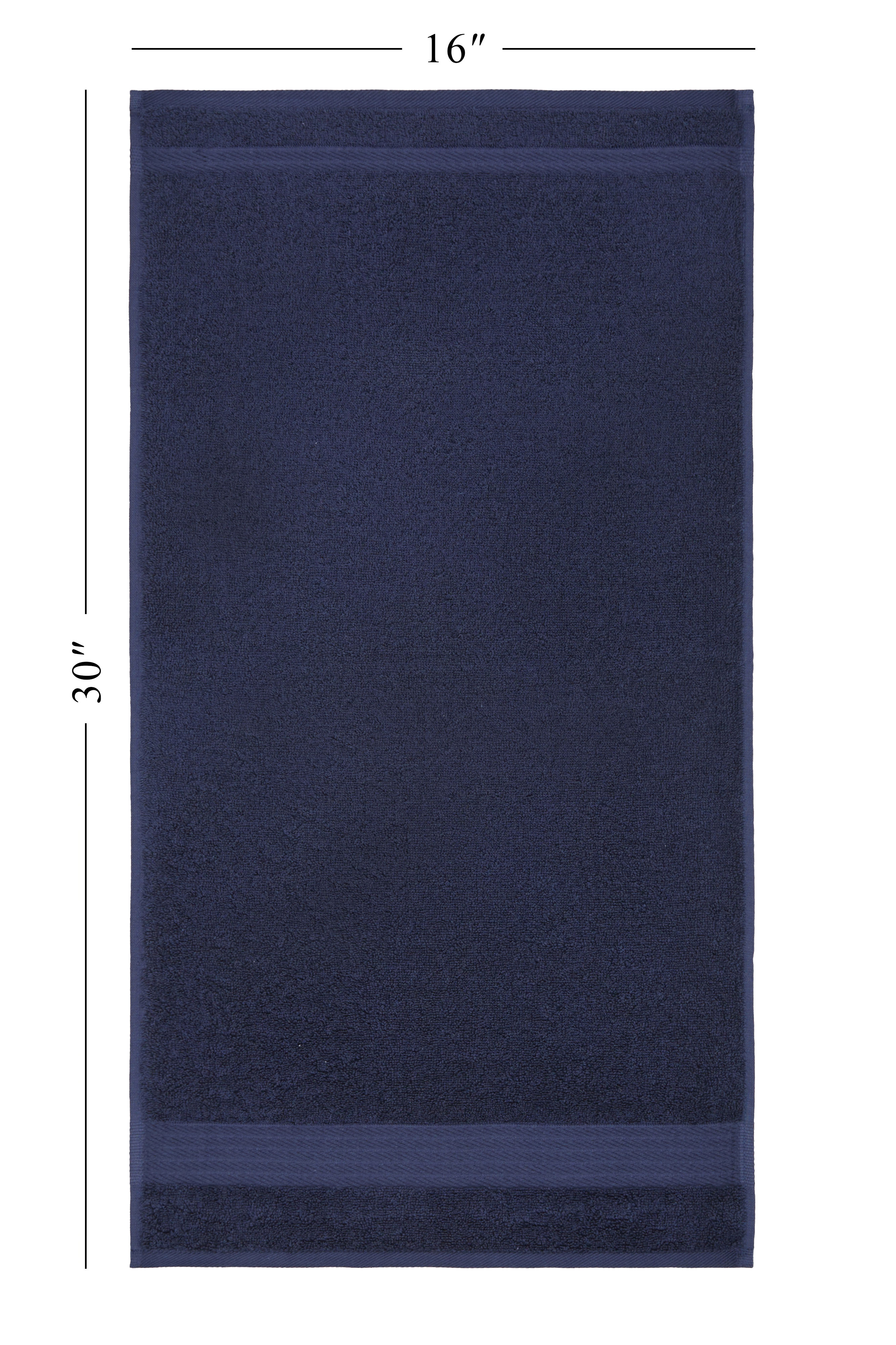 Ozdilek 4-Piece 16x30 Hand Towels  575 GSM – 100% Turkish Cotton, Luxury Soft Velour, Quick Dry & Absorbent, Fade-Resistant, Comfortable & High-Quality Cotton Towel (Navy Blue)