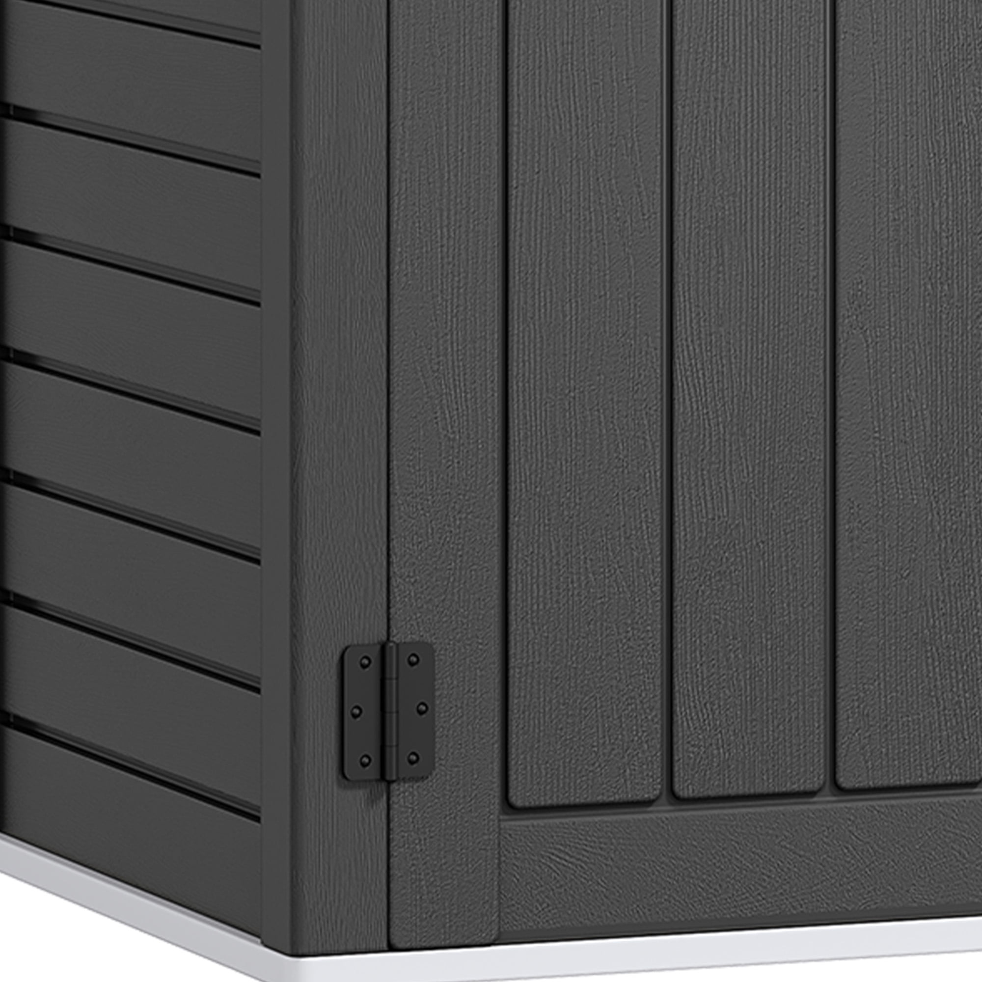 Uforic Outdoor Storage Shed, Vertical Lockable Tool Storage Resin Shed for Garden, Garage, Patio, No Shelves Included, Gray