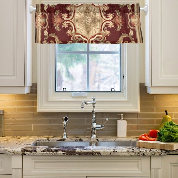 Pattern Tradditional Tribal Curtain Valances Farmhouse Design Window Treatment Decor Blackout Rod Pocket for Windows Living Room Kitchen 54" x 18"