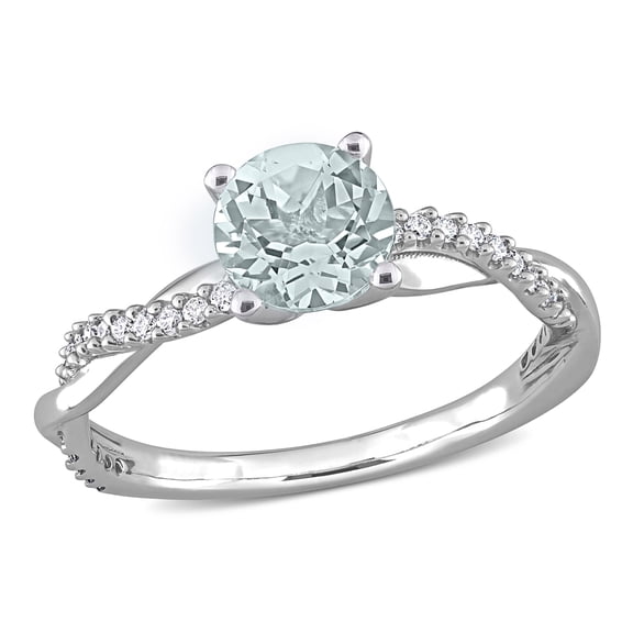Everly Women's Aquamarine 14K White Gold Engagement Ring