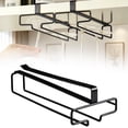 thumbnail image 2 of Compact Metal Under Cabinet Wine Glass Rack Stemware Holder Easy Install Space Saving Kitchen Bar Storage Organizer, 2 of 4