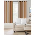 thumbnail image 2 of Burnt Orange Striped Blackout Curtains for Bedroom/Living Room, Thermal Insulated Kitchen Curtains, Farmhouse Orange Ombre Stripes Grommet Darkening Window Treatment Drapes 27.5"x39"x2, 2 of 8