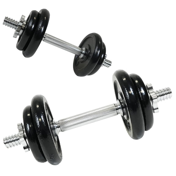PRCTZ 40lb Adjustable Dumbbell Set, Chrome & Black