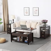 Coffee Table, 41in Lift Top Coffee Table with Storage Hidden Compartment & Shelf, Pop Up Coffee Table for Living Room, Espresso