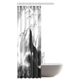 thumbnail image 2 of MYPOP Black Wolf Silhouette Howling Thunderstorm Full Moon Light Mystic Night Gray White and Black Monochrome Scary Scene Art Fabric Bathroom Shower Curtain with Hooks, 36 X 72 Inches, 2 of 3