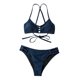 thumbnail image 1 of Gibobby Conjunto de bikini sexy Trajes de baño de 2 piezas para mujer Conjunto de bikini con anillo halter(Azul,M), 1 of 4