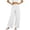 *White, variant on VBVC Women's Cotton-Linen Wide Leg Pants , Casual Loose Trousers For Women,Ladies' Elastic Waist Palazzo Pants with Pockets,Army Green,M-3XL