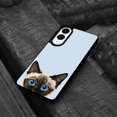 thumbnail image 4 of WIRESTER Shockproof Soft Rubber Cover Case for Samsung Galaxy S25 Edge 6.7 inch 2025, Siamese Kitten Cat On Pale Aqua Background, 4 of 5