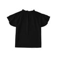 thumbnail image 4 of Big Kid Shirts For Teen Kids Girls Fly Sleeve Solid Ruffles T Shirt Child Casual V Neck Trendy Tops 4t Camisole Youth Girls Shirt Girl Clothes 18 Months to 24 Months Heart Girl 13-14 Years Black, 4 of 4
