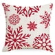 thumbnail image 5 of Juego de 4 fundas de almohada navideñas blancas y rojas de 18 x 18, funda de almohada decorativa de 18 pulgadas con copos de nieve de invierno, funda de cojín navideña, 5 of 5