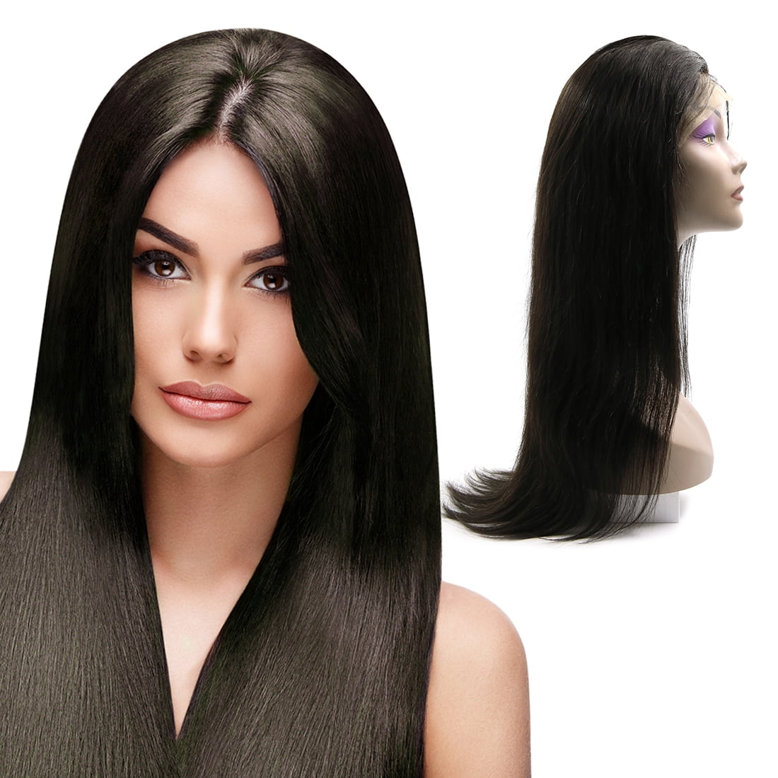 Unique Bargains Straight Human Hair Wigs 32