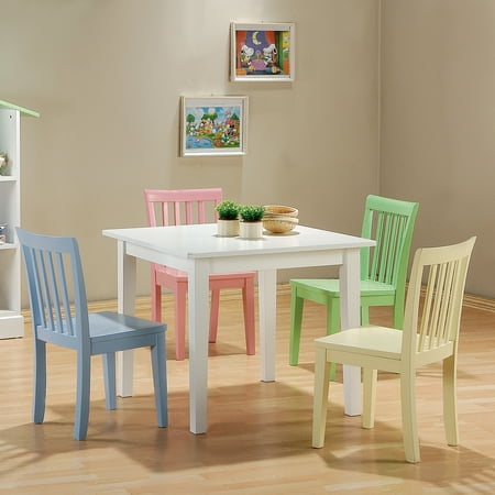 Coaster Youth Table and Chair Set, 5-Piece, Pastel
