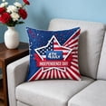 thumbnail image 5 of AHGQT 4th of July Patriotic Throw Pillow Covers 18"x18", Memorial Day Independence Day Red Stripe Blue Star Outdoor Cushion Cases, Polyester Outdoor Pillow Case for Sofa Couch,1PCS, 5 of 5