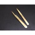 thumbnail image 2 of Fabricante de pinzas para pestañas, pinzas para extensión de pestañas Dumont de acero inoxidable sólido chapado en oro de 24k, pestañas clásicas y con volumen, 2 of 3