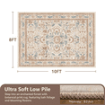 thumbnail image 4 of SIXHOME 9'x12' Area Rugs for Living Room Machine Washable Area Rugs Soft Non-Slip Retro Carpet Traditional Floral Rugs for Bedroom Dining Room Office Home Decor Ivory, 4 of 6