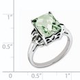 thumbnail image 2 of Sterling Silver Rhodium Octogonal Checker-Cut Bague en Quartz Vert Taille 7, 2 of 2