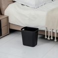 thumbnail image 2 of UUJOLY Papelera pequeña de plástico, cesta de basura para baños, lavandería, cocinas, oficinas, habitaciones de niños, dormitorios, 3,5 galones, color negro, 2 of 5