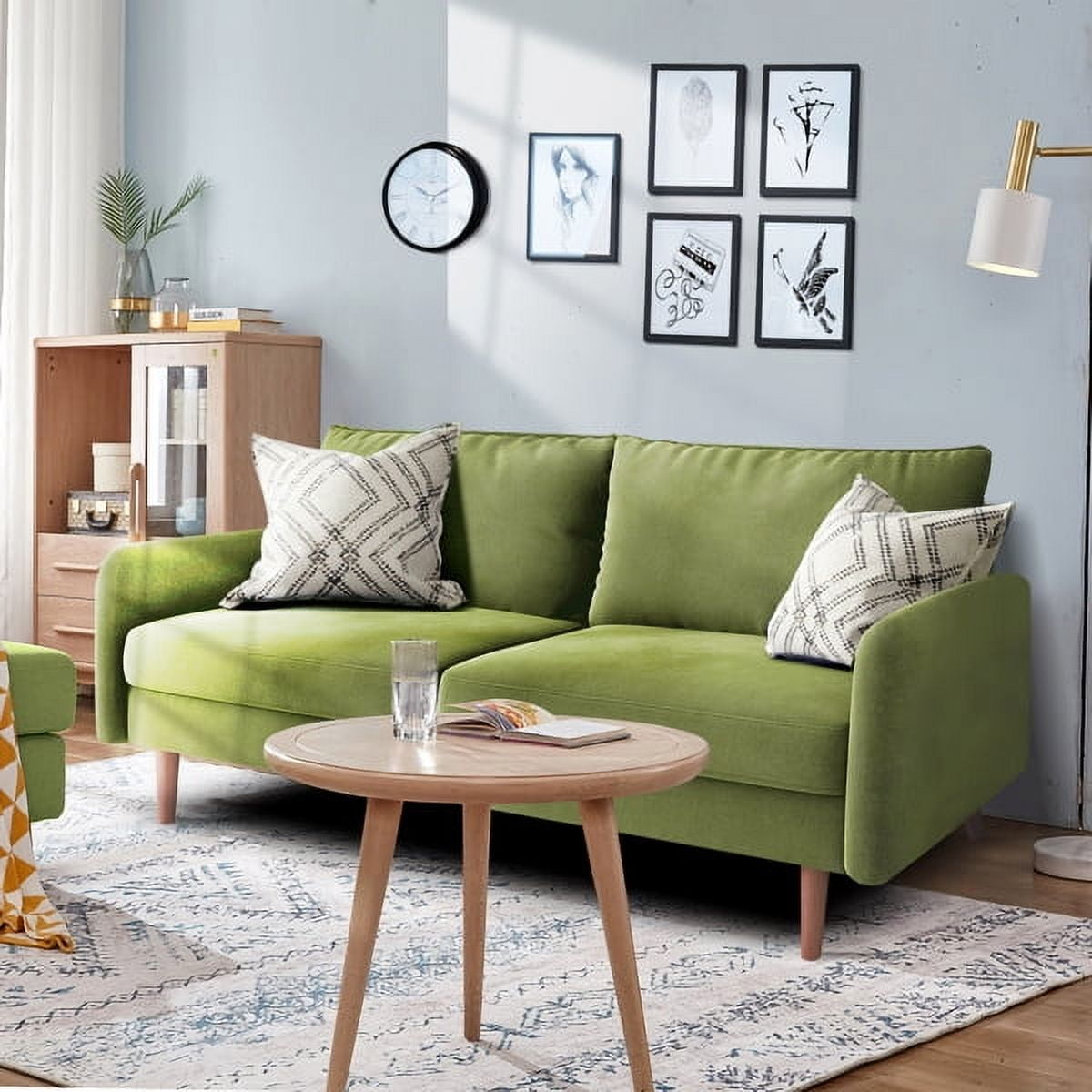 72" Soft Velvet Round Arm Apartment Loveseat – Cozy, Skin-Friendly & Modern for Living Rooms, Bedrooms & More