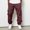 Wine, variant on Dwelliawo Fleece Cargo Sweatpants for Men Open Bottom Cotton Joggers Casual Drawstring Loose Fit Heavyweight Pants with Pockets Army Green L
