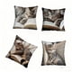 thumbnail image 2 of CaiYueKe Cute Sleeping Cat and Books Pillowcase Set of 4 Short Pile Linen Sofa Cushion Covers Decorative Throw Pillow Covers for Living Room Bedroom Home Decor Soft Comfortable Washable, 2 of 8