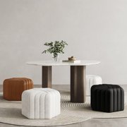 homary 18.5 Hexagonal Pouf Ottoman Upholstered, Velvet Footrest Rest Stools Modern Sofa Footrest Entryway Shoe Changing Stool, Low Coffee Table Footstool for Living Room/Bedroom/Entrway-Black