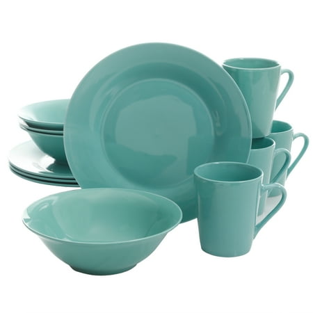 Best Gibson Home Branfield 12-Piece Teal Dinnerware Set deal