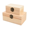 thumbnail image 2 of Caja de Almacenamiento de Joyería de Pino Hebilla Caja de Almacenamiento de Joyería Antipolvo Caja de Almacenamiento de Tarjetas Postal, 2 of 11