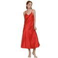 thumbnail image 5 of Defitshape Women's Satin Nightgown Chemise Full Slip Lingerie Valentines Day Sleeping Fashion Comfy Cami Fall Sexy Loose Loungewear Red 16, 5 of 5