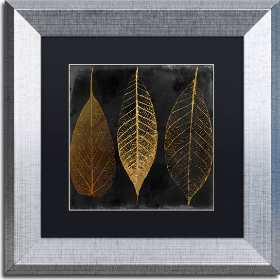 Trademark Fine Art "Fallen Gold I" Canvas Art by Color Bakery, Black Matte, Silver Frame