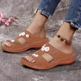 thumbnail image 4 of Orthopedic Wedge Sandals for Women Dressy Slip on Embroider Wedges Sandals with Arch Support, Casual Comfortable Summer Beach Walking Shoes, 4 of 5