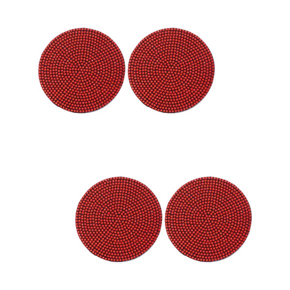 4 Pcs Coaster Auto Cup Holder Rhinestone Insert Car Decor Rhinestones Decorate Miss Red Pvc