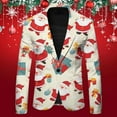thumbnail image 2 of LIUJUNSHOP Men's Dress Jacket Blazer Men's Casual Fashion Suit Jacket with Santa Print Design Long Sleeve Lapel Button Front for Holiday Parties, 2 of 3