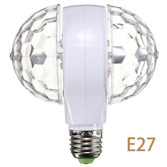 Hot Double-headed B22 E27 6W LED Crystal Ball Rotating Bulb Stage Light Bulb Disco Lamp E27