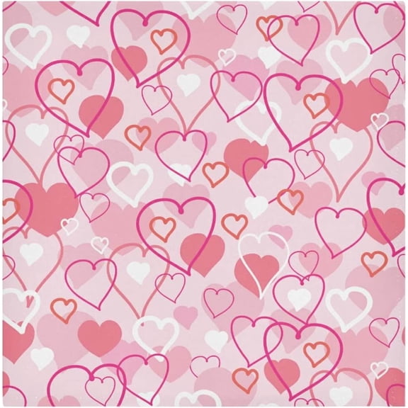 Coolnut Cloth Napkins 1PCS,Cute Pink Love Soft and Skin Friendly Dinner Napkins Washable for Valentine's Day Dinner, Hotel, Wedding,BBQ Party