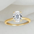 thumbnail image 6 of Rosec Jewels Oval Lab Diamond Ring 2 Ct - Big Solitaire Engagement Ring 7x9 mm - EF-VS Grade Certified, 14K Yellow Gold, US 4.50, 6 of 8