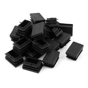Uxcell 30mm x 20mm Antislip Plastic Chair Foot Cover Table Black 24 Pack