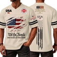 thumbnail image 2 of BRANROY USA Shirt Men 4th of July Soccer - 250 Years of Freedom V Neck Soccer Jersey, Moisture Wicking for Summer, 4th of July Hiking, Gym,Khaki M, 2 of 6