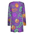 thumbnail image 4 of WXLWZYWL Womens Halloween Cardigan Plus Size Open Front Lightweight Pumkin Bat Spide Web Ghost Witch Print Blouse Cute Spooky Pattern Cardigans, 4 of 6