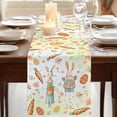 thumbnail image 3 of Spring Easter Table Runner, Bunny Carrots Eggs Floral Botanical Colorful Cotton Linen Table Runners 108 Inches Long, Dresser Scarf Runner for Dining/Living Room/Kitchen/Square Tables 13''x108'', 3 of 9
