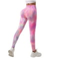 thumbnail image 2 of Womens Yoga Leggings Tie Dye Scrunch Elastic Sports Tights Lifting Workout Cycling High Waisted Soft Pants for Gym, 2 of 4
