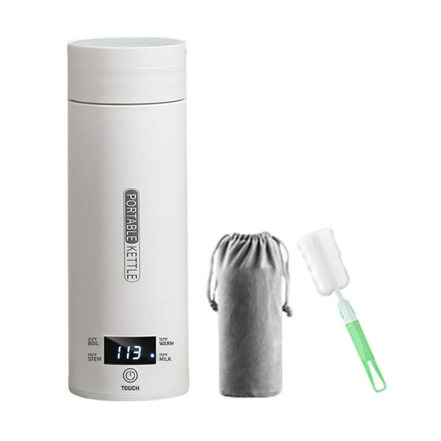 DOLITY Small Electric Tea Kettle Travel Portable Mini Coffee Kettle 500ml, with 4 Variable Presets, Hot Water Boiler 304 Stainless Steel with Auto Off with Screw Lid