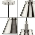 thumbnail image 4 of Progress Lighting Hinton 1-Light Pendant, Brushed Nickel, Cone Shade, 4 of 11