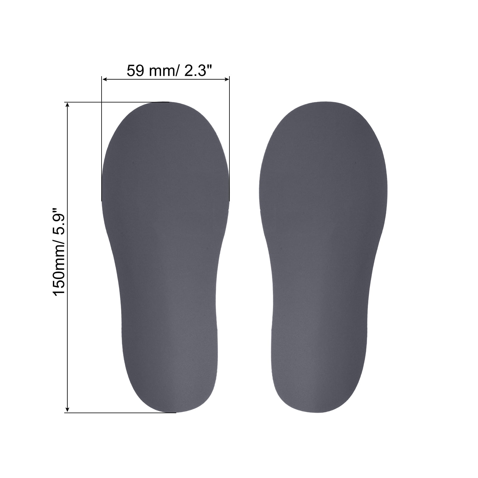 Unique Bargains Durable Footprint Sticker Shoes Floor Decal Sign Dark Gray 6x2"