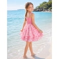 thumbnail image 4 of IBTOM CASTLE Girl Summer Smocked Dress Teen Graduation School Prom Frock Tween Wedding First Communion Junior Homecoming Dress Pink, 4 of 7