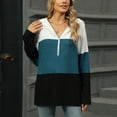 thumbnail image 2 of Ashirexll Zip Up Hoodie Women Womens Hoodies Pullover Winter Tops Womens Long Sleeve Tops Casual Loose Contrast Hooded Zip Up Long Sleeve Blouse Fall Winter, 2 of 7