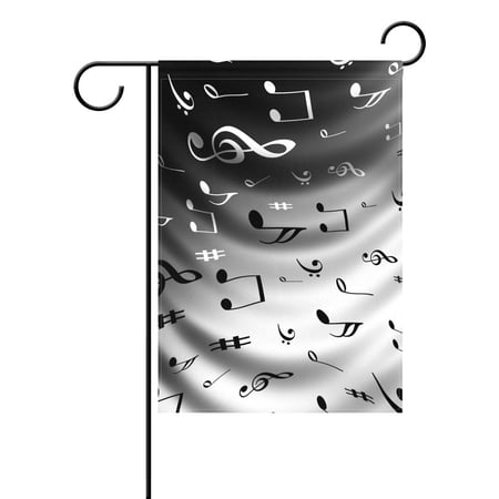 POPCreation Gray Music Note Garden Flag Abstract Outdoor Flag Home Party 28x40 inches