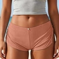 thumbnail image 6 of oelaio Cute Micro Pajamas Shorts for Women Low Rise Side Slit Ruched Lounge Shorts Pj Bottoms Orange M, 6 of 7