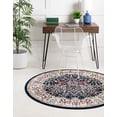 thumbnail image 3 of Rugs.com Rabia Collection Rug – 5' Round Navy Blue Low Rug Perfect For Kitchens, Dining Rooms, 3 of 8