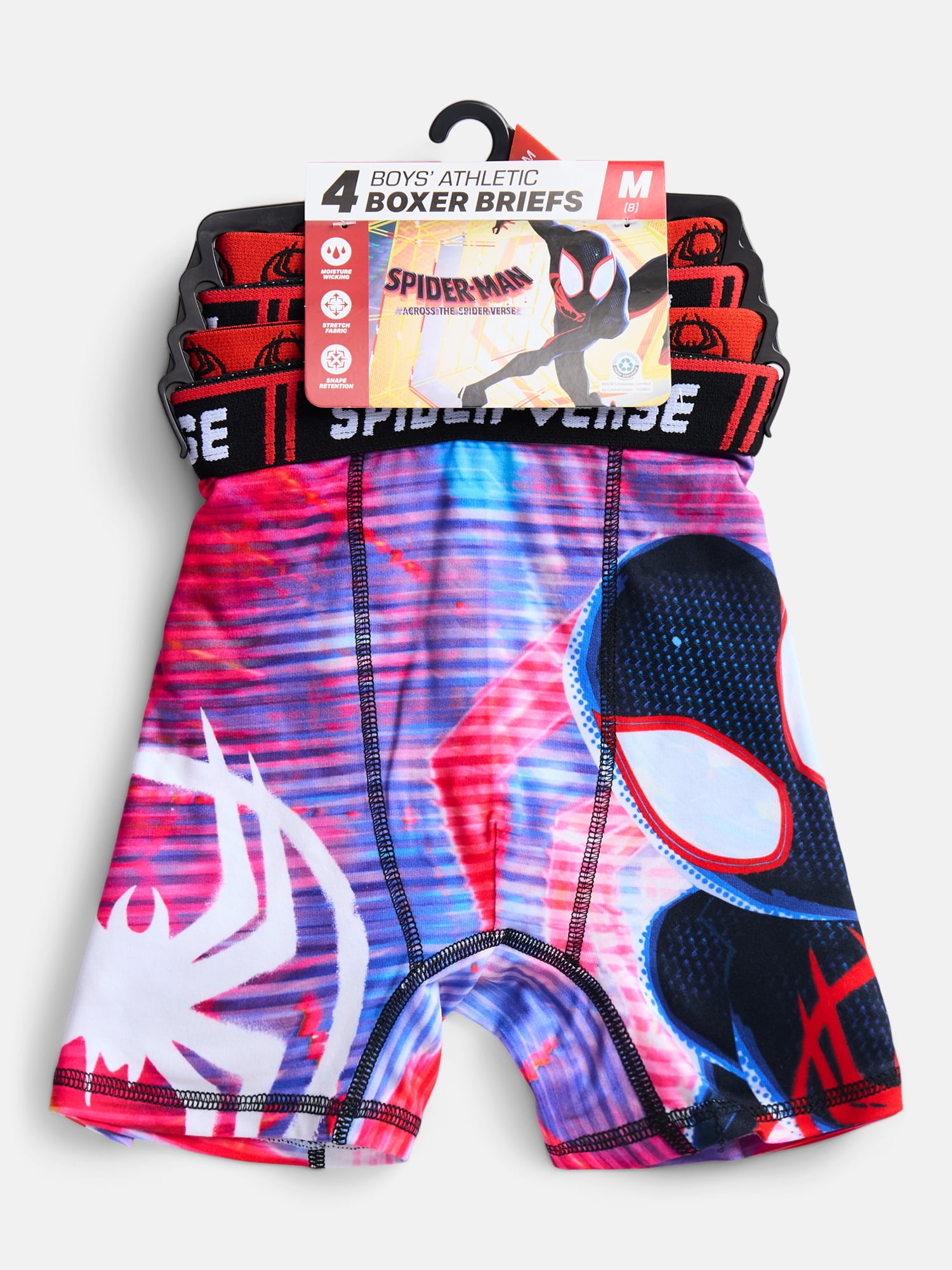 Spider-Man: Into the Spider-Verse Boys Boxer Brief Underwear, 4-Pack